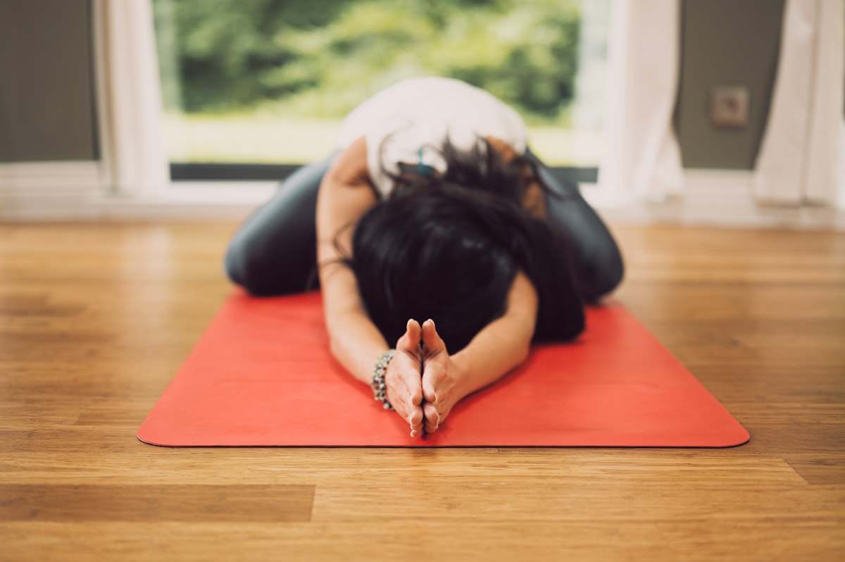 Yoga practitioner in peaceful meditation pose